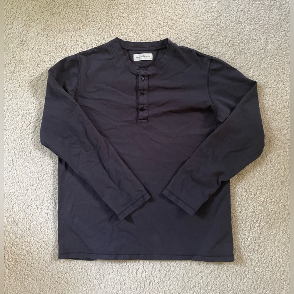 Imogene and Willie (I+W) Knit Henley in Navy SM/MED